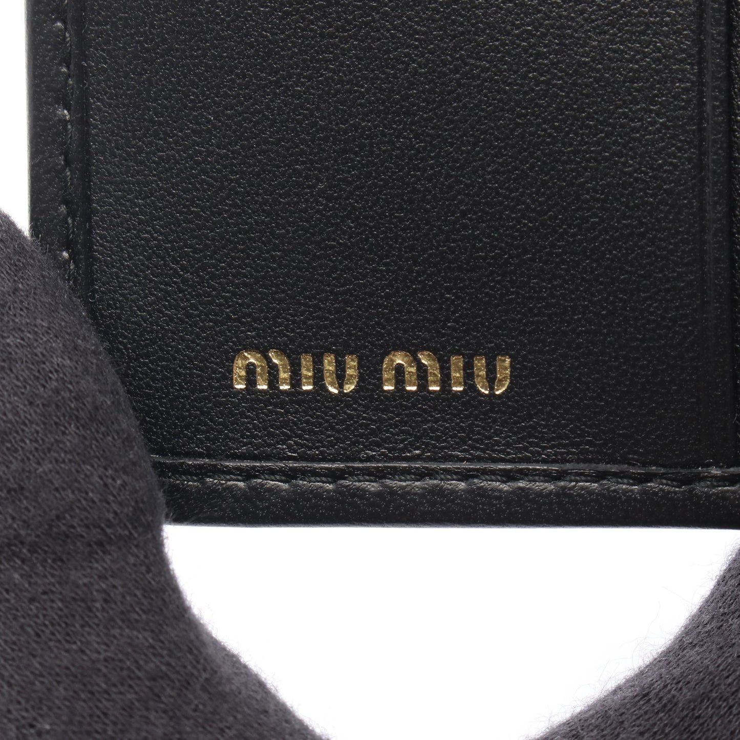 MATELASSE'MIU 二つ折り財布 レザー ブラック ミュウミュウ