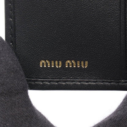 MATELASSE'MIU 二つ折り財布 レザー ブラック ミュウミュウ