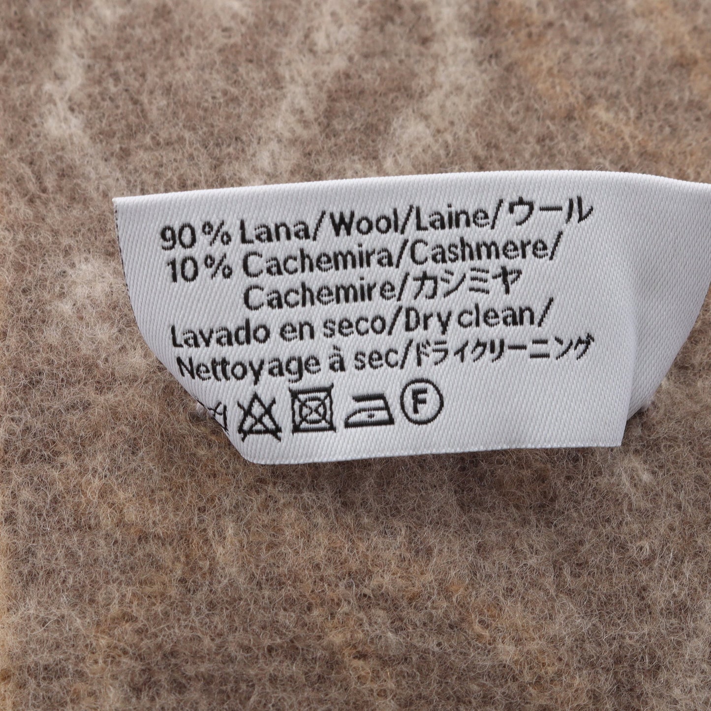 アナグラム チェッカーボード マフラー ウール カシミヤ ベージュ ブラウン ロエベ 財布・小物 LOEWE