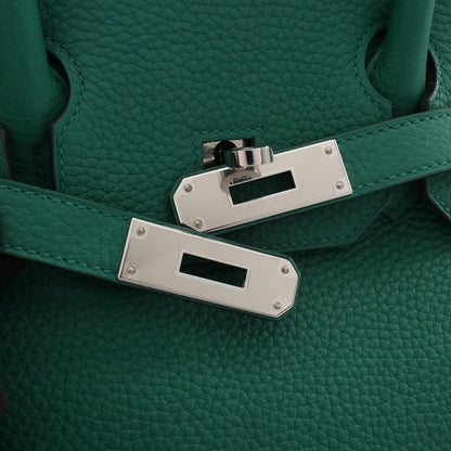 バーキン35 ヴェールヴェルティゴ ハンドバッグ トリヨンクレマンス グリーン シルバー金具 C刻印 エルメス