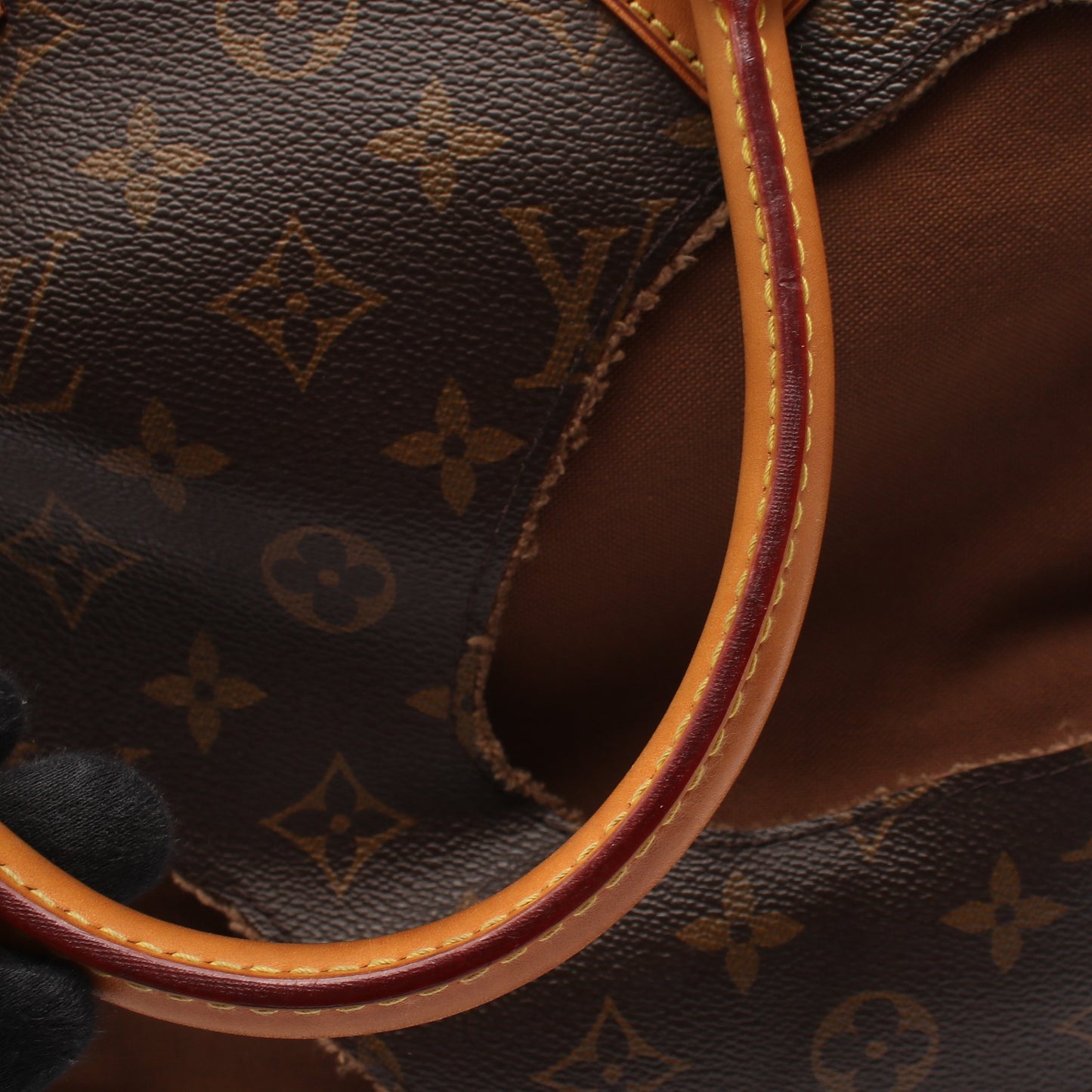 LOUIS VUITTON × 川久保玲 ウィズ ホールズ モノグラム ハンドバッグ トートバッグ PVC レザー ブラウン ルイヴィトン