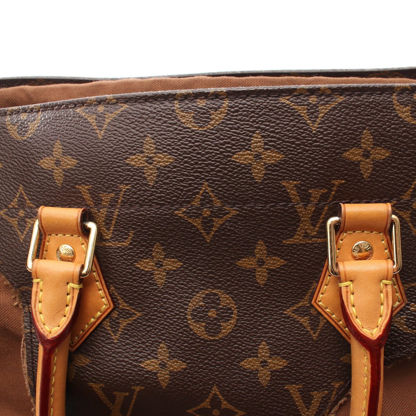 LOUIS VUITTON × 川久保玲 ウィズ ホールズ モノグラム ハンドバッグ トートバッグ PVC レザー ブラウン ルイヴィトン