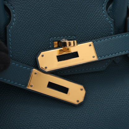 バーキン30 コルヴェール ハンドバッグ ヴォーエプソン ブルーグリーン ゴールド金具 T刻印 エルメス