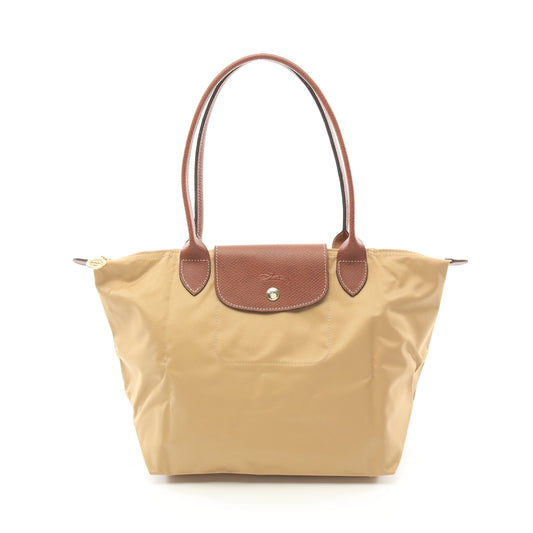 LE PLIAGE ORIGINAL M ル プリアージュ オリジナル M ショルダーバッグ トートバッグ キャンバス レザー ベージュ ブラウン ロンシャン
