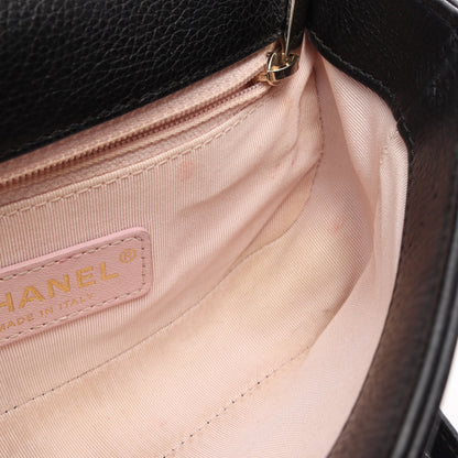 マトラッセ ミニ 2WAY チェーンショルダーバッグ キャビアスキン ブラック ゴールド金具 シャネル バッグ CHANEL