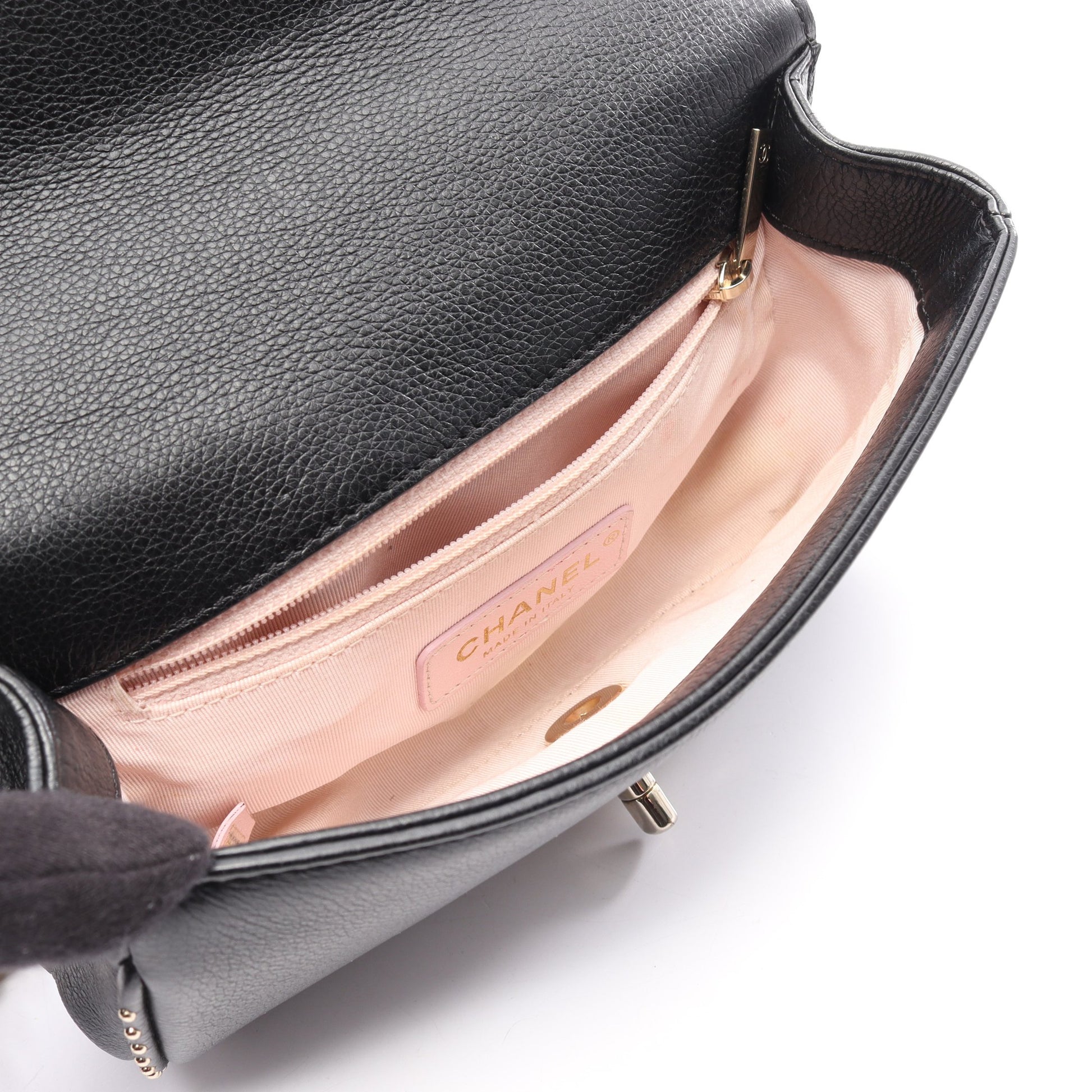 マトラッセ ミニ 2WAY チェーンショルダーバッグ キャビアスキン ブラック ゴールド金具 シャネル バッグ CHANEL