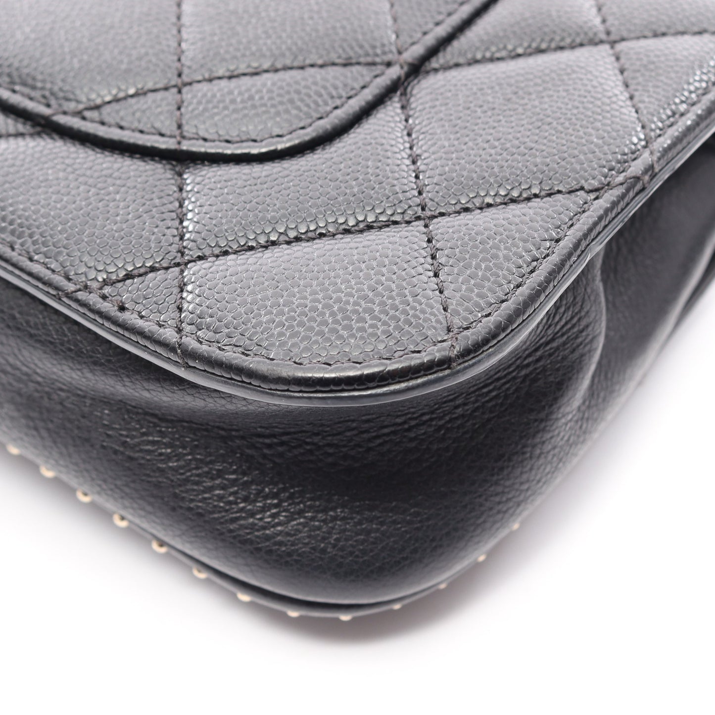 マトラッセ ミニ 2WAY チェーンショルダーバッグ キャビアスキン ブラック ゴールド金具 シャネル バッグ CHANEL