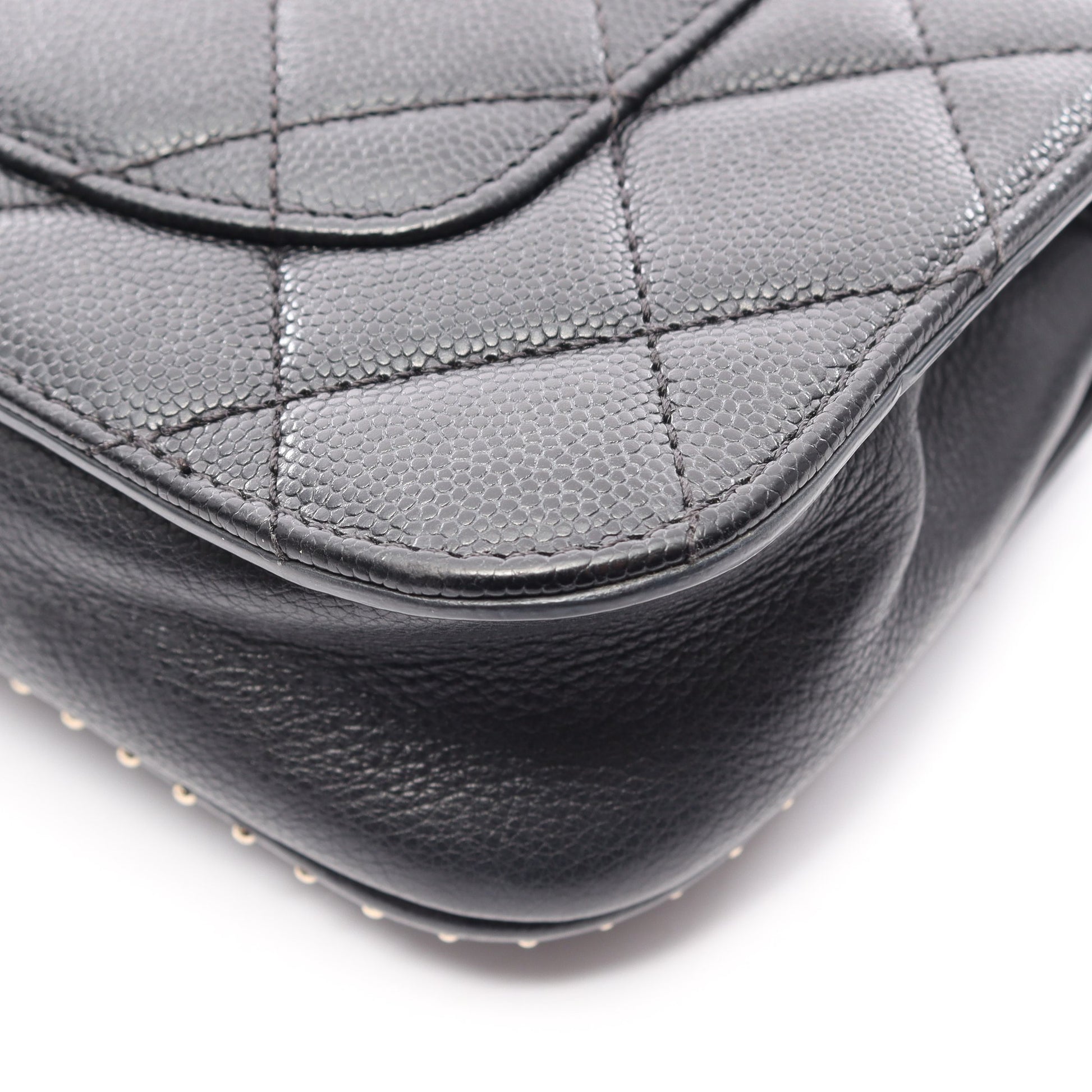 マトラッセ ミニ 2WAY チェーンショルダーバッグ キャビアスキン ブラック ゴールド金具 シャネル バッグ CHANEL