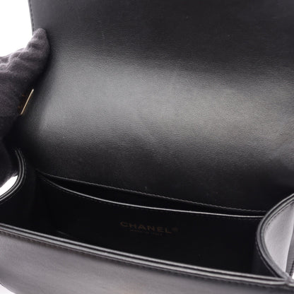 ボーイシャネル スモール チェーンショルダーバッグ ラムスキン ブラック ゴールド金具 シャネル