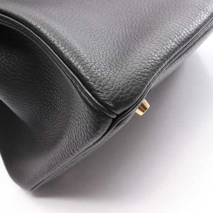 バーキン35 ハンドバッグ アルデンヌ ブラック ゴールド金具 ○Z刻印 エルメス