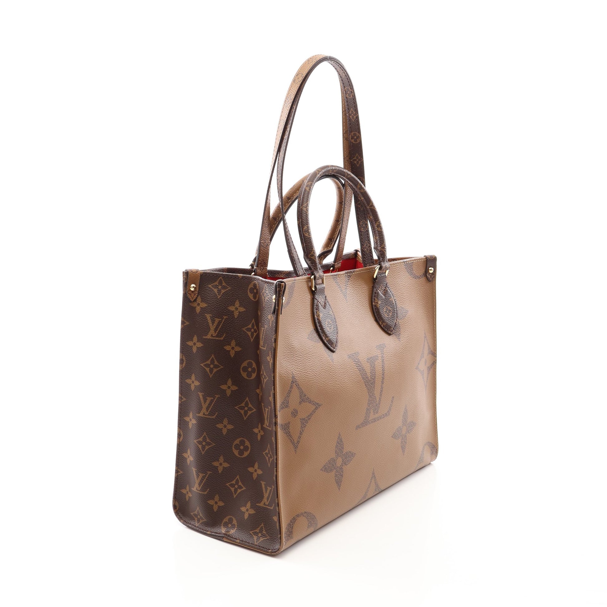 オンザゴーMM モノグラムジャイアント リバース 2WAY ショルダーバッグ トートバッグ PVC ブラウン ベージュ ルイヴィトン バッグ LOUIS VUITTON