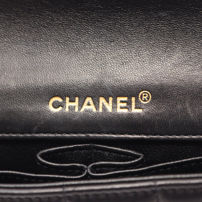 チョコバー チェーンショルダーバッグ ラムスキン ブラック ゴールド金具 シャネル