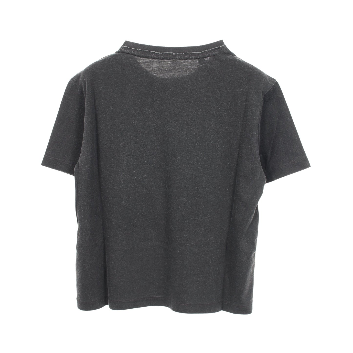 ロゴ ポケット付き ダメージ加工 半袖Tシャツ コットン ダークグレー ゲス