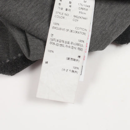 ロゴ ポケット付き ダメージ加工 半袖Tシャツ コットン ダークグレー ゲス