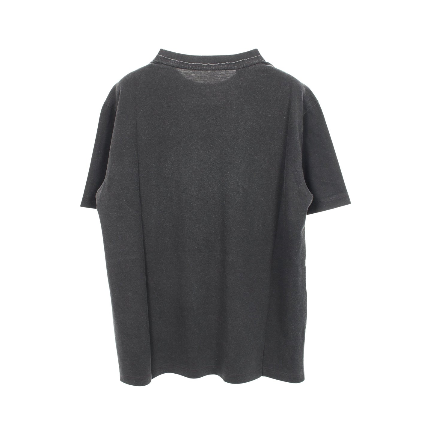 ロゴ ポケット付き ダメージ加工 半袖Tシャツ コットン ダークグレー ゲス