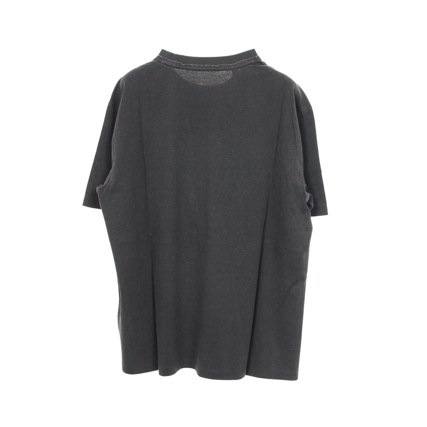 ロゴ ポケット付き ダメージ加工 半袖Tシャツ コットン ダークグレー ゲス