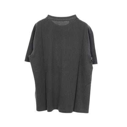 ロゴ ポケット付き ダメージ加工 半袖Tシャツ コットン ダークグレー ゲス