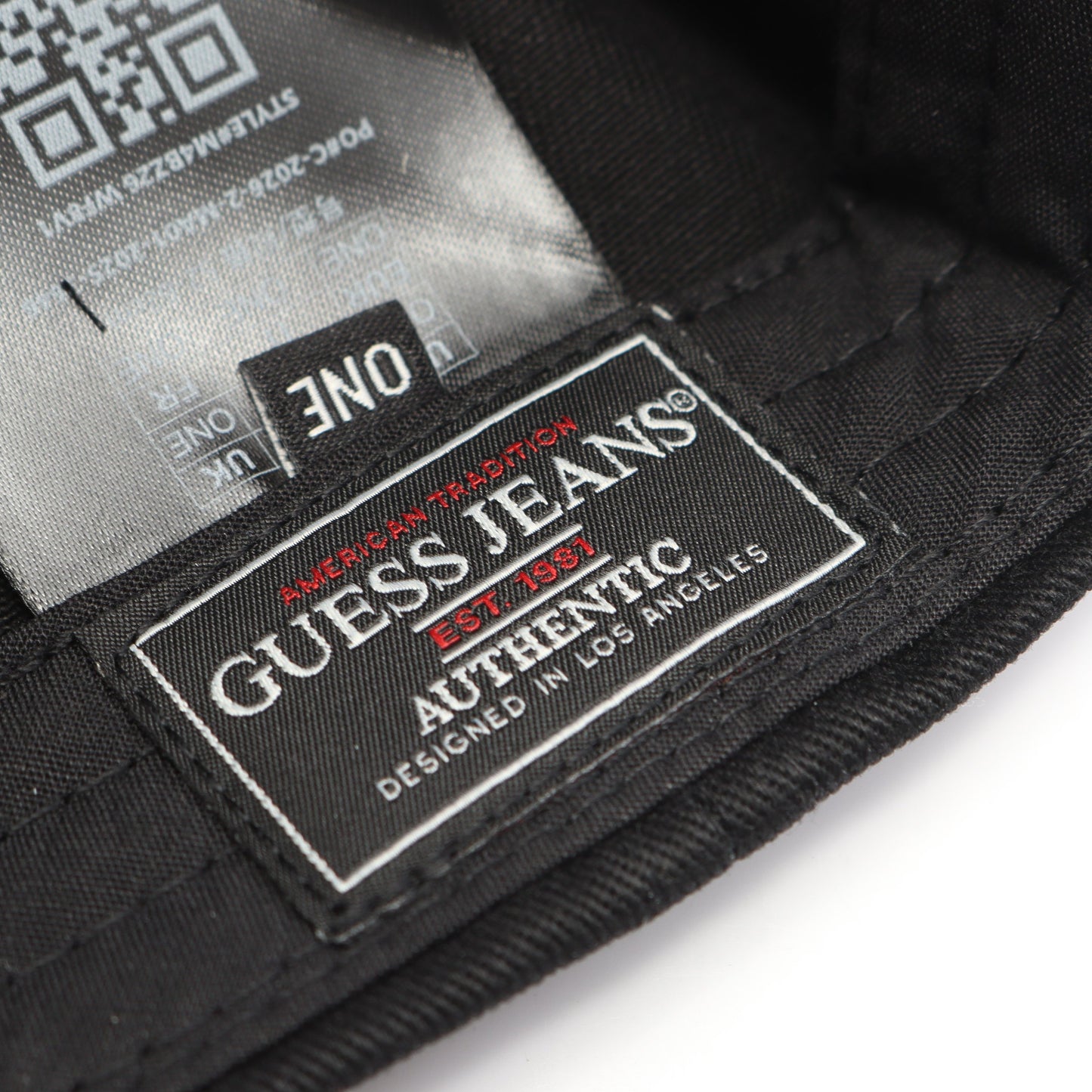 GUESS JEANS 3D Embro Baseball 帽子 ベースボール キャップ コットン ブラック ゲス