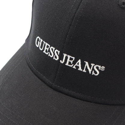 GUESS JEANS 3D Embro Baseball 帽子 ベースボール キャップ コットン ブラック ゲス