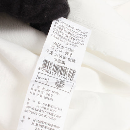 キーチェーン ダメージ加工 半袖Tシャツ コットン ホワイト ゲス
