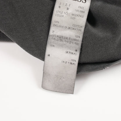 キーチェーン ダメージ加工 半袖Tシャツ コットン ダークグレー ゲス