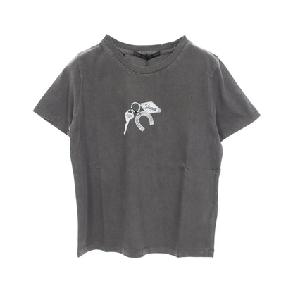 キーチェーン ダメージ加工 半袖Tシャツ コットン ダークグレー ゲス
