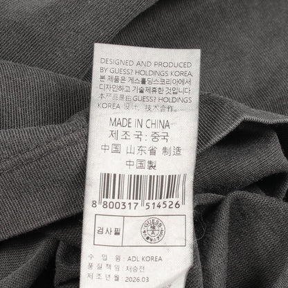 キーチェーン ダメージ加工 半袖Tシャツ コットン ダークグレー ゲス
