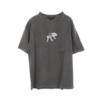 キーチェーン ダメージ加工 半袖Tシャツ コットン ダークグレー ゲス