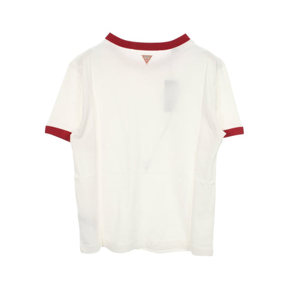 スターグラフィック ロゴ 半袖Tシャツ コットン ホワイト レッド ゲス