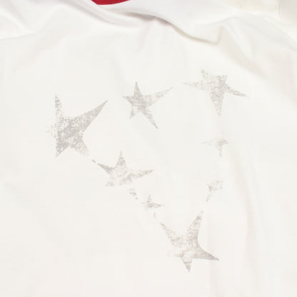 スターグラフィック ロゴ 半袖Tシャツ コットン ホワイト レッド ゲス
