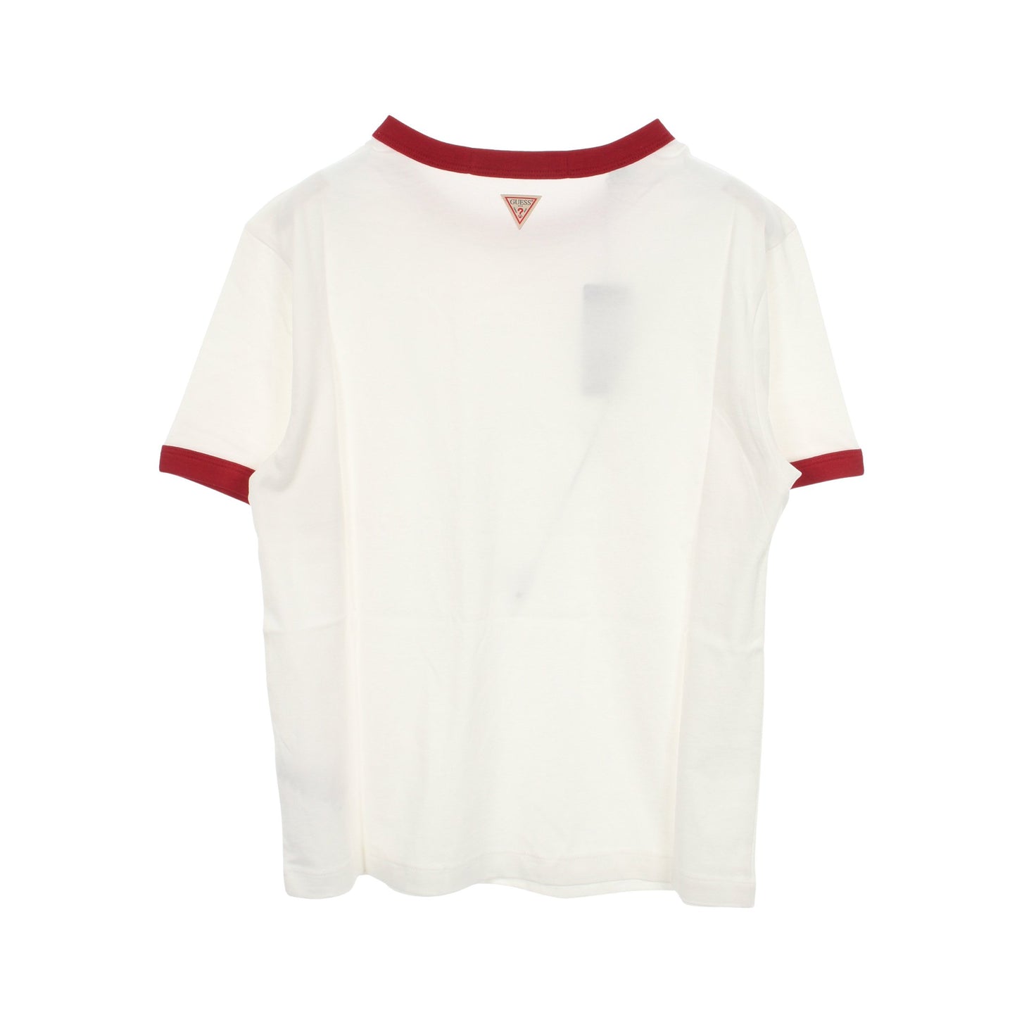 スターグラフィック ロゴ 半袖Tシャツ コットン ホワイト レッド ゲス