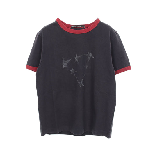 スターグラフィック ロゴ 半袖Tシャツ コットン ブラック レッド ゲス