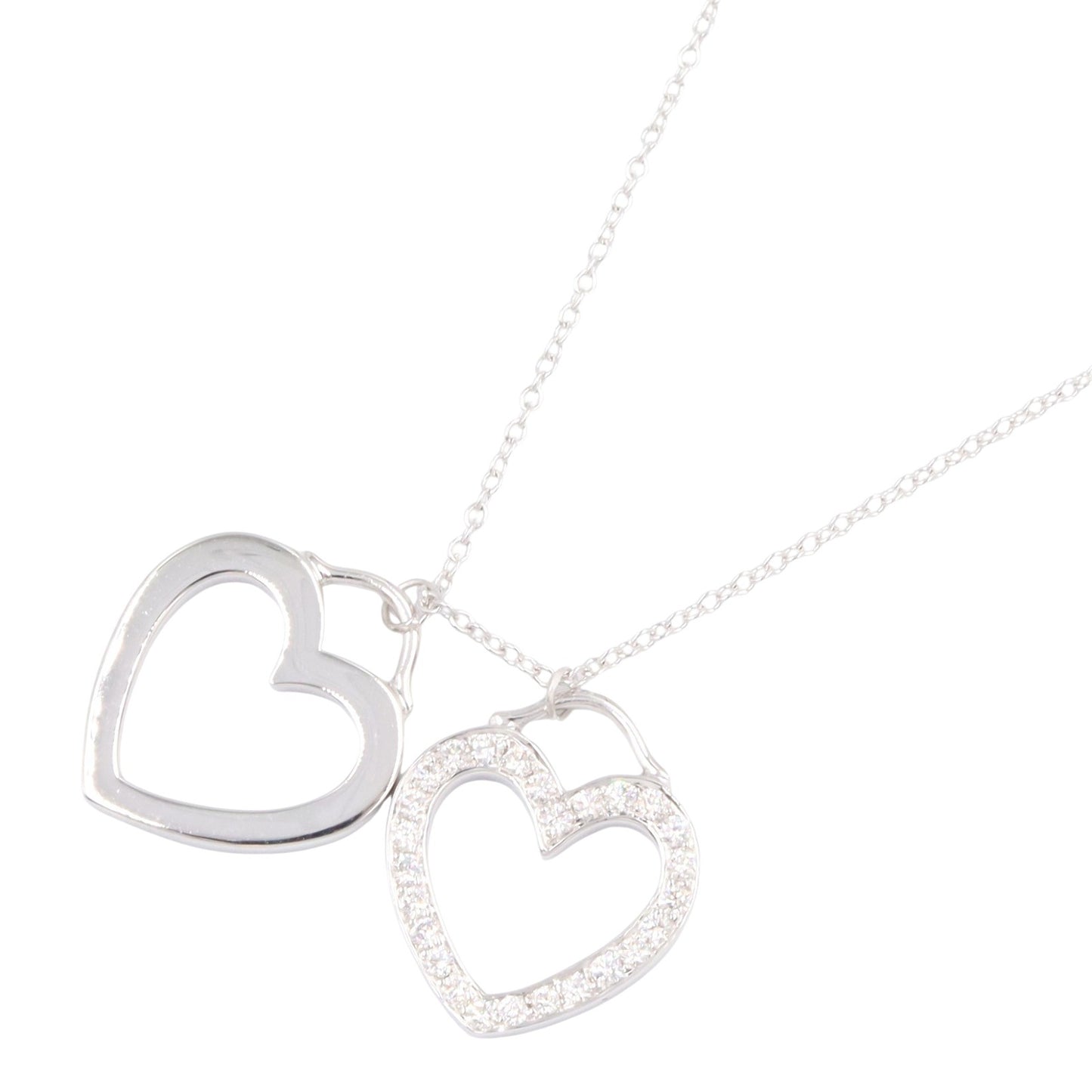 ダブルハート ネックレス ダイヤ ネックレス K18WG ダイヤモンド ホワイトゴールド クリア ティファニー アクセサリー TIFFANY & Co.