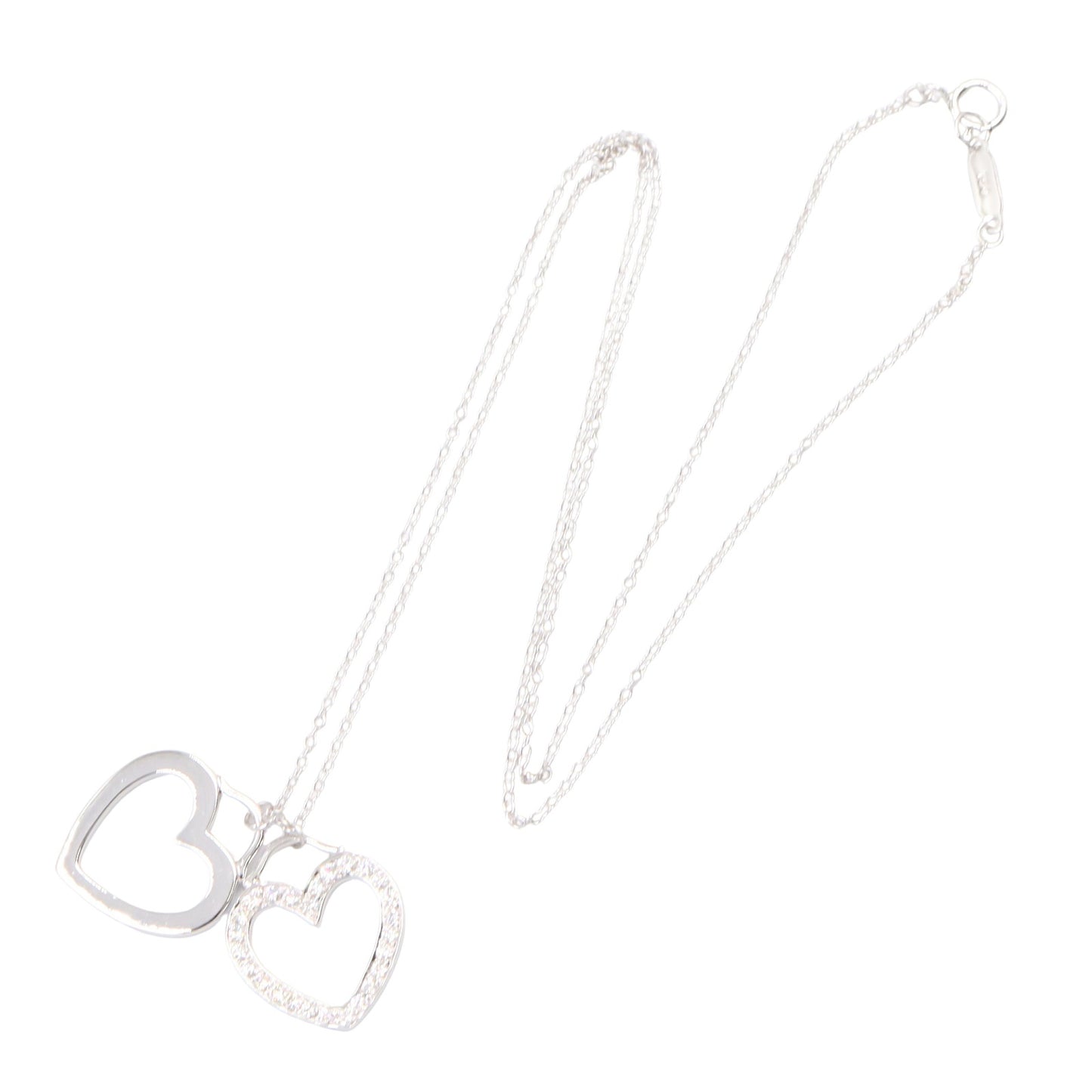 ダブルハート ネックレス ダイヤ ネックレス K18WG ダイヤモンド ホワイトゴールド クリア ティファニー アクセサリー TIFFANY & Co.