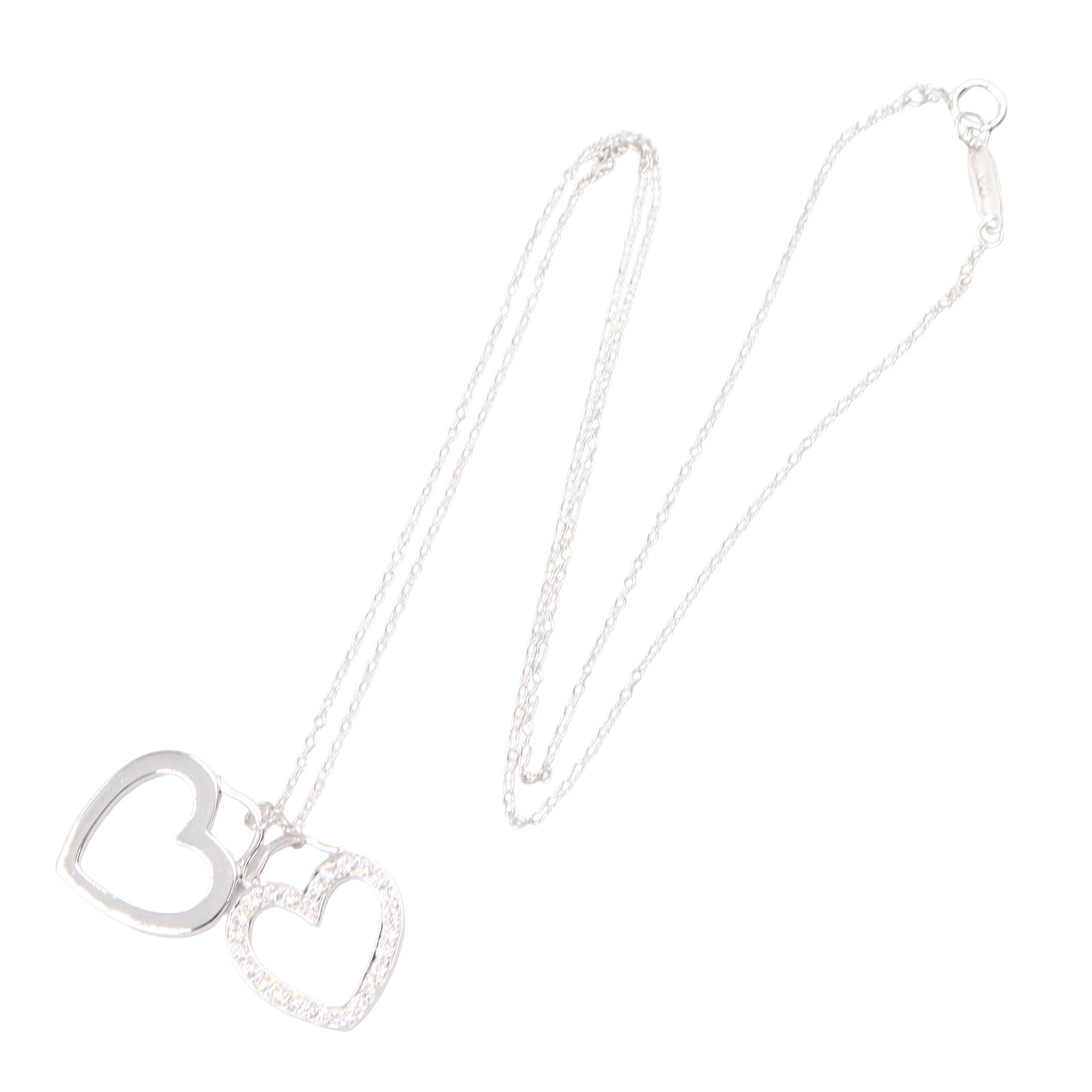 ダブルハート ネックレス ダイヤ ネックレス K18WG ダイヤモンド ホワイトゴールド クリア ティファニー アクセサリー TIFFANY & Co.