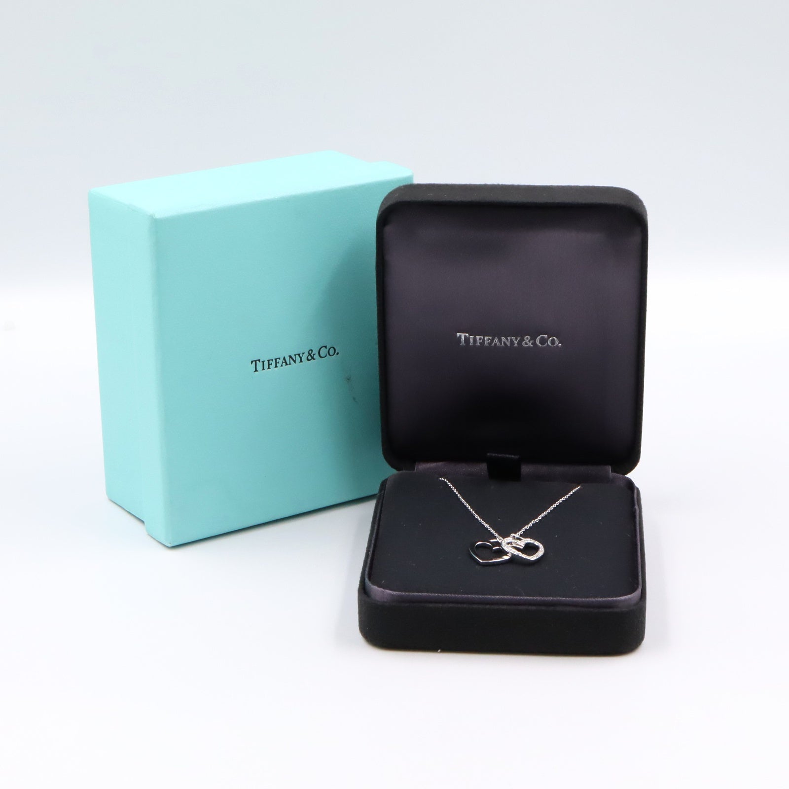 ダブルハート ネックレス ダイヤ ネックレス K18WG ダイヤモンド ホワイトゴールド クリア ティファニー アクセサリー TIFFANY & Co.