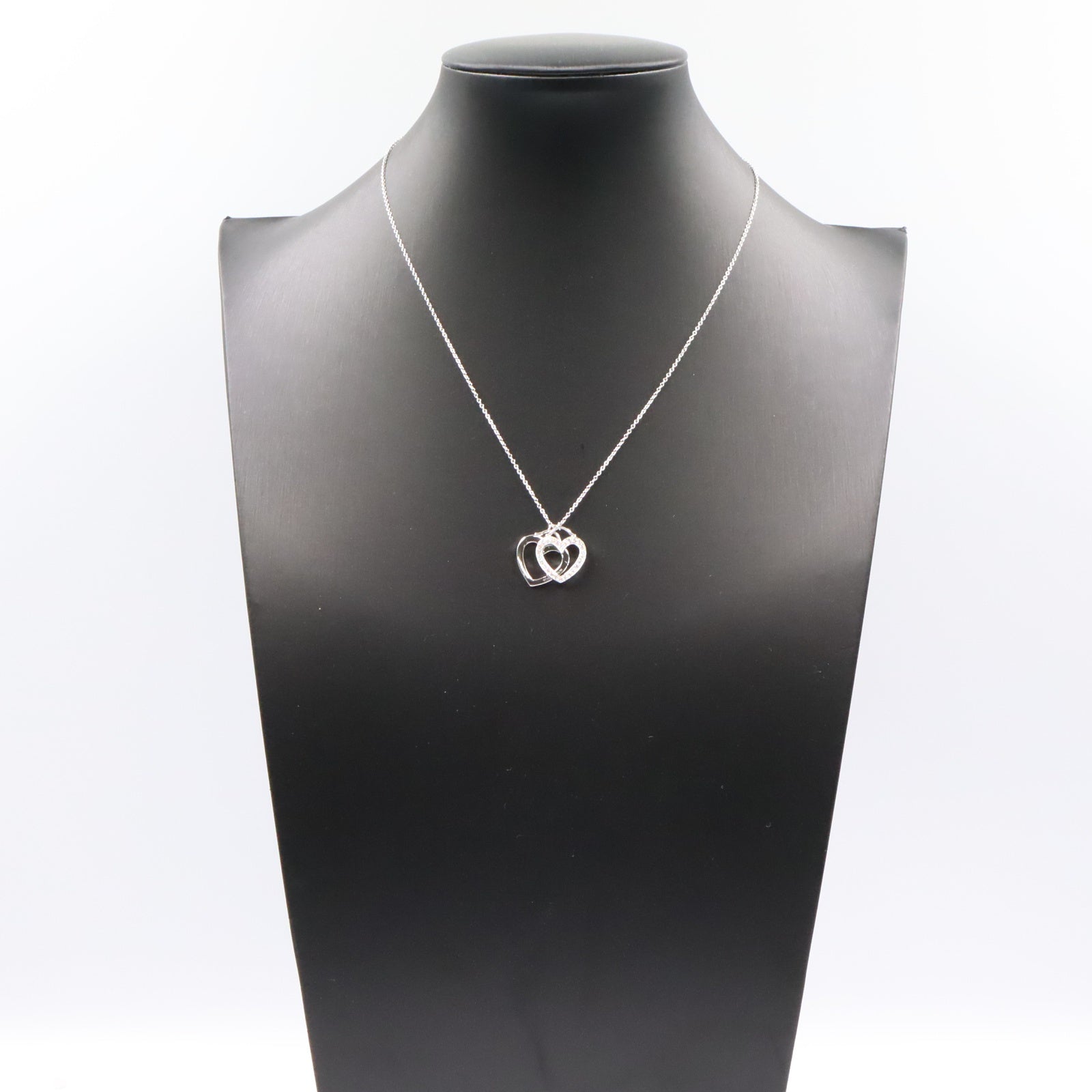 ダブルハート ネックレス ダイヤ ネックレス K18WG ダイヤモンド ホワイトゴールド クリア ティファニー アクセサリー TIFFANY & Co.