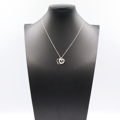 ダブルハート ネックレス ダイヤ ネックレス K18WG ダイヤモンド ホワイトゴールド クリア ティファニー アクセサリー TIFFANY & Co.