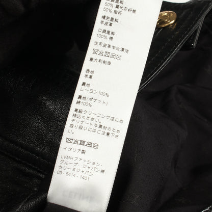 トリオンフボタン ブルゾン フード付き レザージャケット レザー ブラック セリーヌ