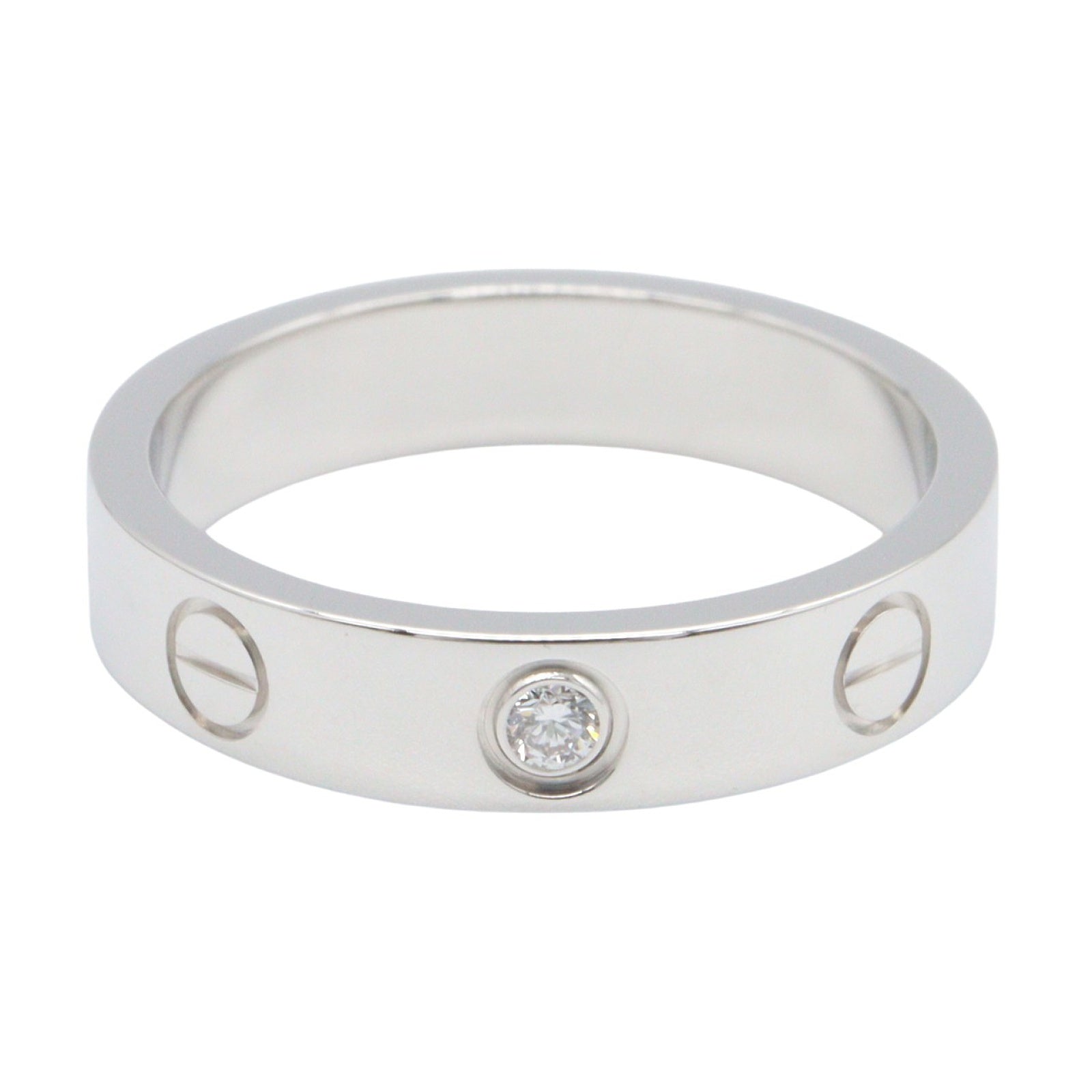 ミニラブリング 1PD リング 指輪 K18WG ダイヤモンド ホワイトゴールド クリア カルティエ アクセサリー Cartier