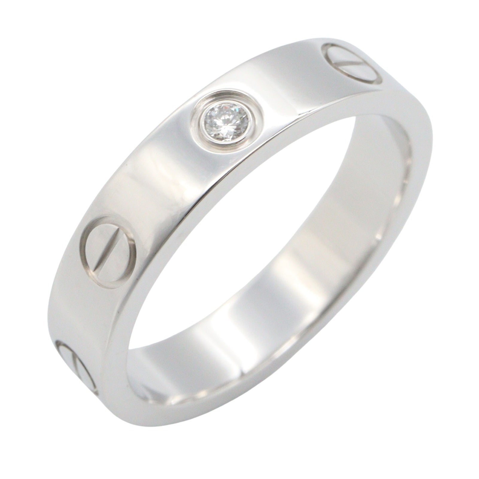 ミニラブリング 1PD リング 指輪 K18WG ダイヤモンド ホワイトゴールド クリア カルティエ アクセサリー Cartier