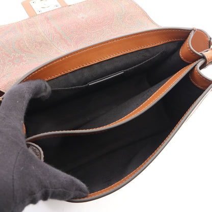 ペイズリー 2WAY ハンドバッグ PVC レザー ブラウン エトロ バッグ ETRO