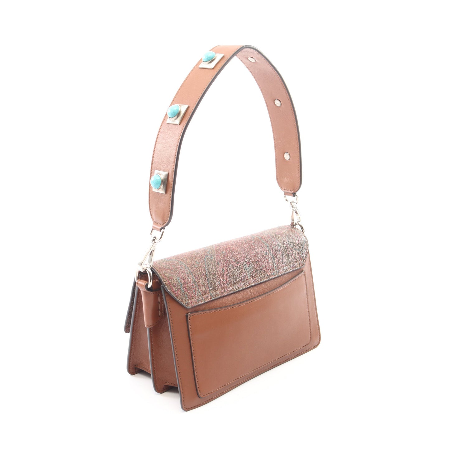 ペイズリー 2WAY ハンドバッグ PVC レザー ブラウン エトロ バッグ ETRO