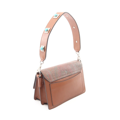 ペイズリー 2WAY ハンドバッグ PVC レザー ブラウン エトロ バッグ ETRO