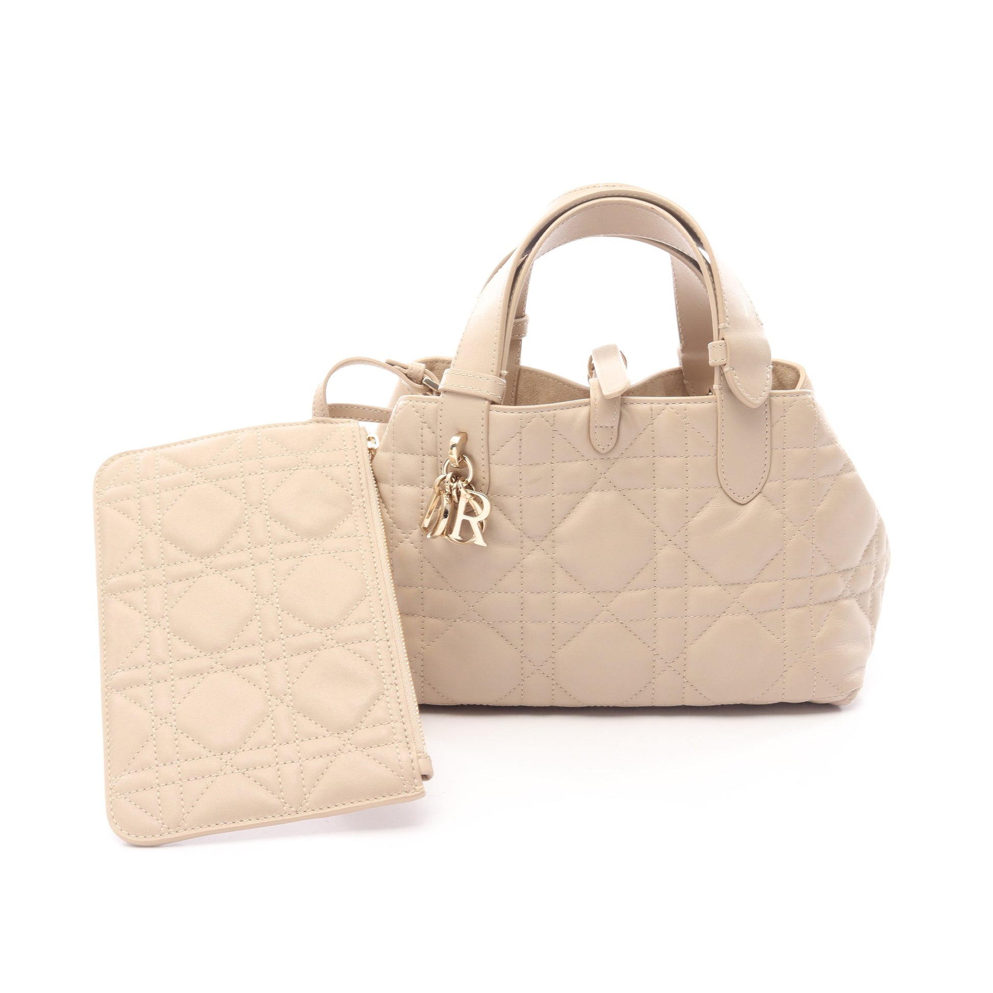 Dior Toujours バッグ スモール ハンドバッグ レザー ベージュ クリスチャンディオール バッグ Christian Dior