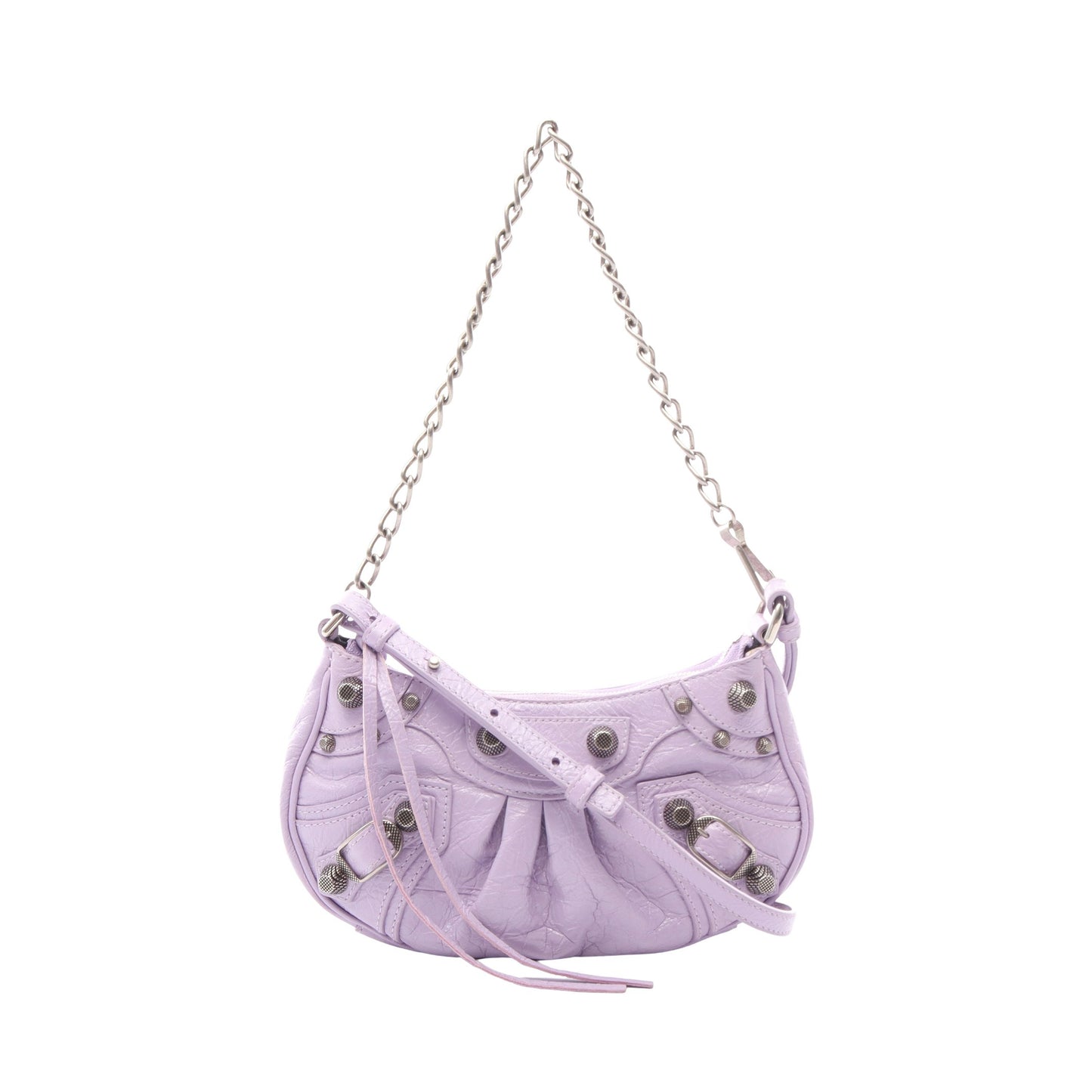 LE CAGOLE MINI BB ル カゴール ミニ 2WAY チェーンハンドバッグ レザー パープル バレンシアガ