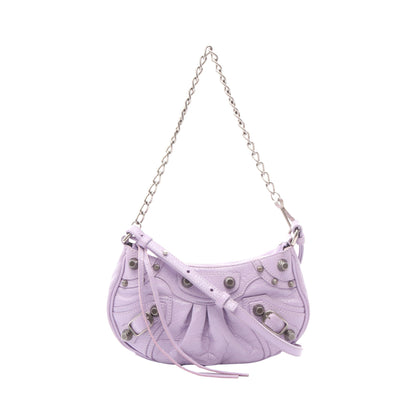 LE CAGOLE MINI BB ル カゴール ミニ 2WAY チェーンハンドバッグ レザー パープル バレンシアガ