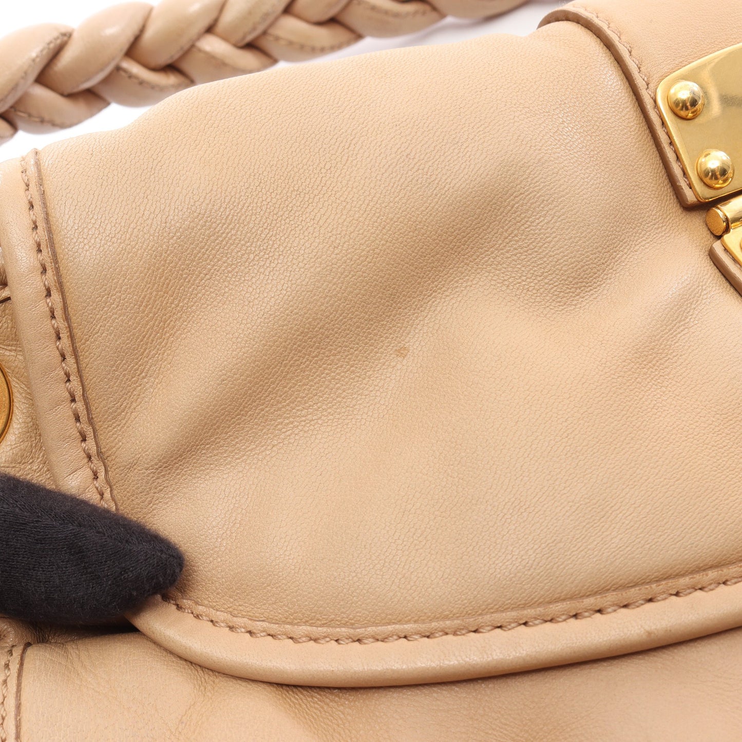 マテラッセ 2WAY ハンドバッグ レザー ベージュ ミュウミュウ バッグ miu miu