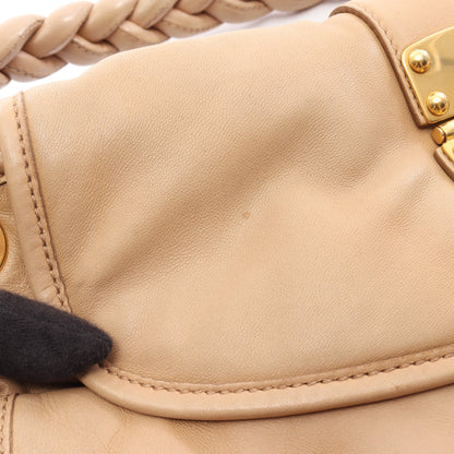 マテラッセ 2WAY ハンドバッグ レザー ベージュ ミュウミュウ バッグ miu miu