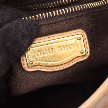 マテラッセ 2WAY ハンドバッグ レザー ベージュ ミュウミュウ バッグ miu miu